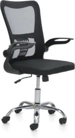 Ergonomic Office Chair – Adjustable Mesh Chair with Lumbar Support & Flip-Up Armrests (Black) IB-MCB27