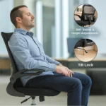 Ergonomic Office Chair – Adjustable Mesh Chair with Lumbar Support & Flip-Up Armrests (Black) IB-MCB27