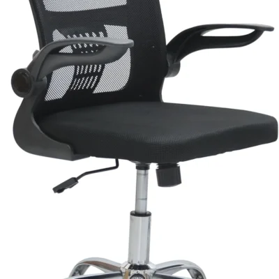Ergonomic Office Chair – Adjustable Mesh Chair with Lumbar Support & Flip-Up Armrests (Black) IB-MCB27