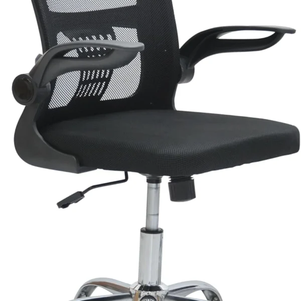 Ergonomic Office Chair – Adjustable Mesh Chair with Lumbar Support & Flip-Up Armrests (Black) IB-MCB27