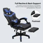 Gaming Chair – Ergonomic Adjustable Chair for Office & Home with PU Leather, Lumbar Support & Footrest IR-GMC24
