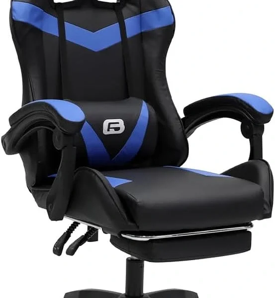Gaming Chair – Ergonomic Adjustable Chair for Office & Home with PU Leather, Lumbar Support & Footrest IR-GMC24