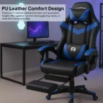 Gaming Chair – Ergonomic Adjustable Chair for Office & Home with PU Leather, Lumbar Support & Footrest IR-GMC24
