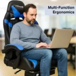Gaming Chair – Ergonomic Adjustable Chair for Office & Home with PU Leather, Lumbar Support & Footrest IR-GMC24