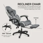 Gaming Chair – Ergonomic Recliner Office Chair with PU Leather & Footrest IB-GRC25
