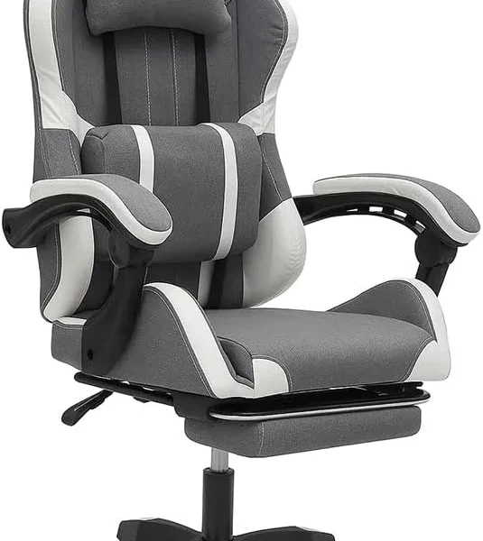 Gaming Chair – Ergonomic Recliner Office Chair with PU Leather & Footrest IB-GRC25