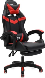 Gaming Chair – Ergonomic Reclining Chair for Office & Home with PU Leather, Lumbar Support & Footrest IB-GC05M