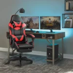 Gaming Chair – Ergonomic Reclining Chair for Office & Home with PU Leather, Lumbar Support & Footrest IB-GC05M