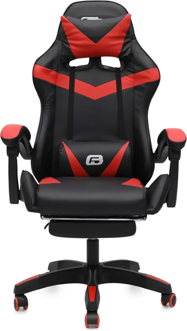 Gaming Chair – Ergonomic Reclining Chair for Office & Home with PU Leather, Lumbar Support & Footrest IB-GC05M