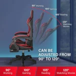 Gaming Chair – Ergonomic Reclining Chair for Office & Home with PU Leather, Lumbar Support & Footrest IB-GC05M