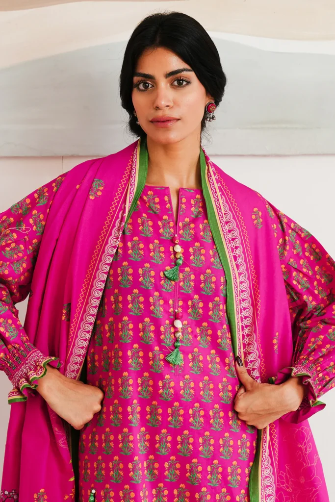 Pakistani Unstitched Lawn 3PC Suit for Women IR-ZLPK3