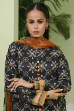 Pakistani Unstitched Printed Lawn 3PC Suit for Women IR-ZLBL3