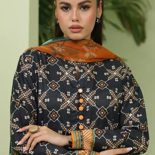 Pakistani Unstitched Printed Lawn 3PC Suit for Women IR-ZLBL3