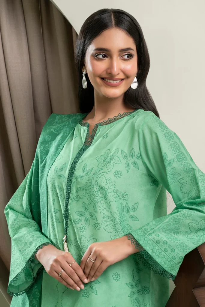 Unstitched Pakistani Traditional Lawn 3PC Suit For Women IR-ZLMT3