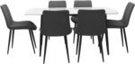 Grey Marble 6-Seater Dining Set – Sintered Stone Table with Elegant Chairs for Home IB-GMD6S