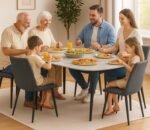 Grey Marble 6-Seater Dining Set – Sintered Stone Table with Elegant Chairs for Home IB-GMD6S