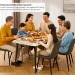 Grey Marble 6-Seater Dining Set – Sintered Stone Table with Elegant Chairs for Home IB-GMD6S