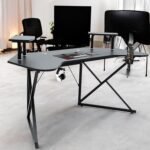 L-Shaped Gaming & Office Desk – Ergonomic Computer Table with Steel Frame IB-GDLS8