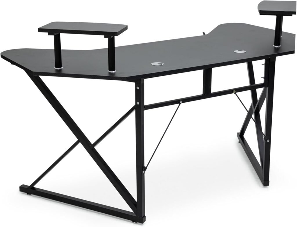 L-Shaped Gaming & Office Desk – Ergonomic Computer Table with Steel Frame IB-GDLS8