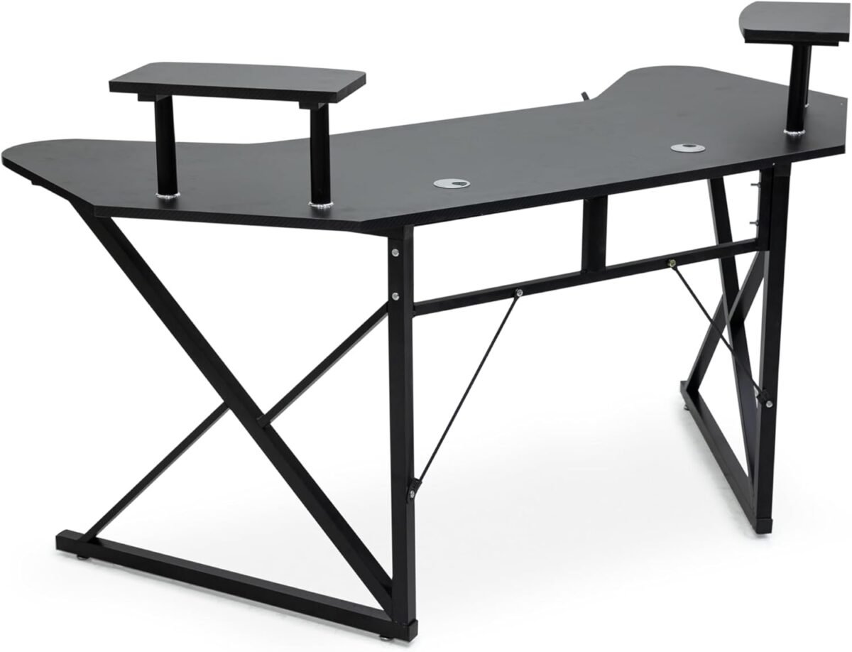 L-Shaped Gaming & Office Desk – Ergonomic Computer Table with Steel Frame IB-GDLS8