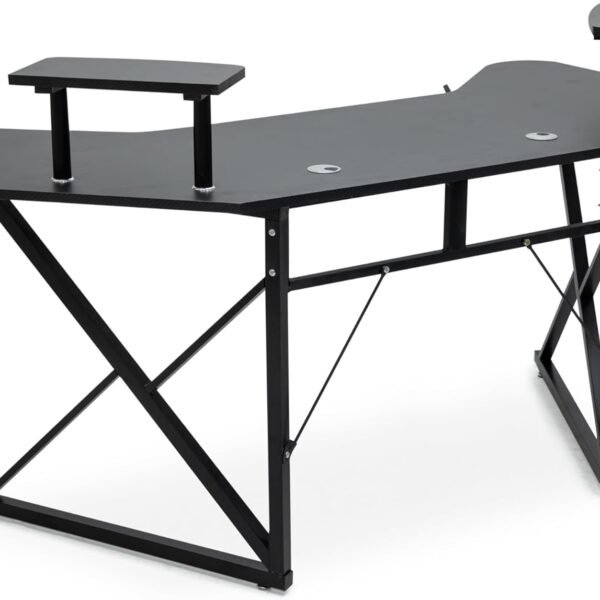 L-Shaped Gaming & Office Desk – Ergonomic Computer Table with Steel Frame IB-GDLS8
