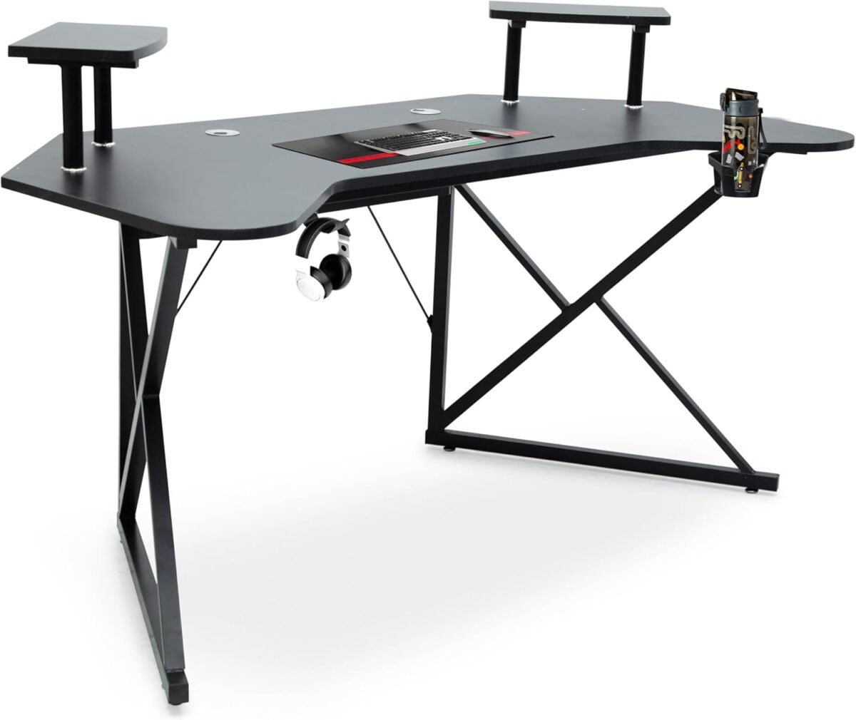 L-Shaped Gaming & Office Desk – Ergonomic Computer Table with Steel Frame IB-GDLS8