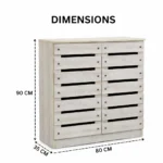 2 Door Wooden Shoe Cabinet – Modern Shoe Storage Cabinet - Image 5