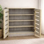 2 Door Wooden Shoe Cabinet – Modern Shoe Storage Cabinet - Image 6
